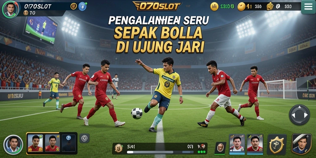 Tampilan gameplay seru di 070SLOT dengan aksi sepak bola yang mendebarkan.