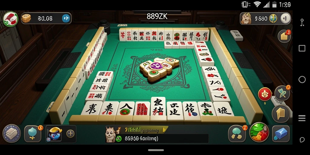 Tampilan gameplay menarik dari 889ZK yang menghadirkan Mahjong klasik.