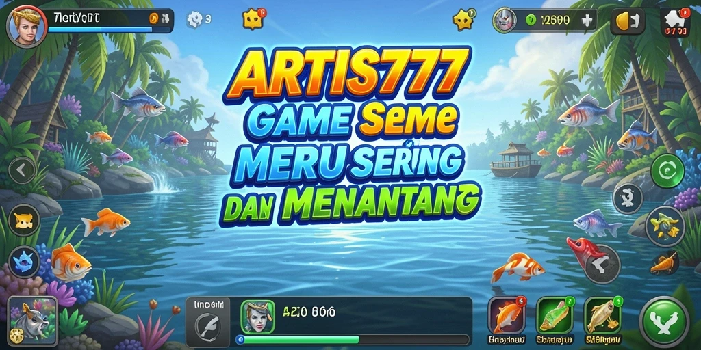Tampilan gameplay mendebarkan dalam ARTIS777 saat memancing di laut.