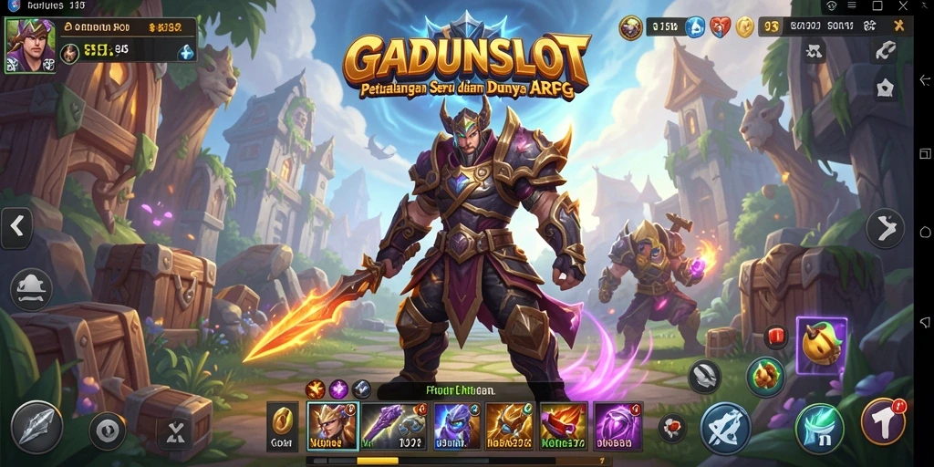 Screenshot gameplay GADUNSLOT yang menampilkan aksi pertempuran seru.