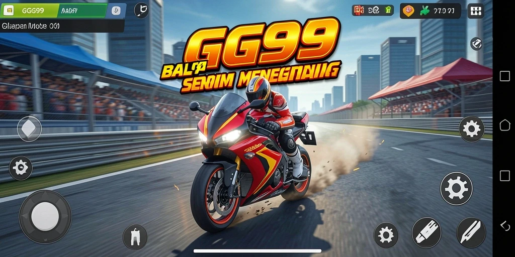 Gameplay GG99 yang menegangkan saat balapan motor.