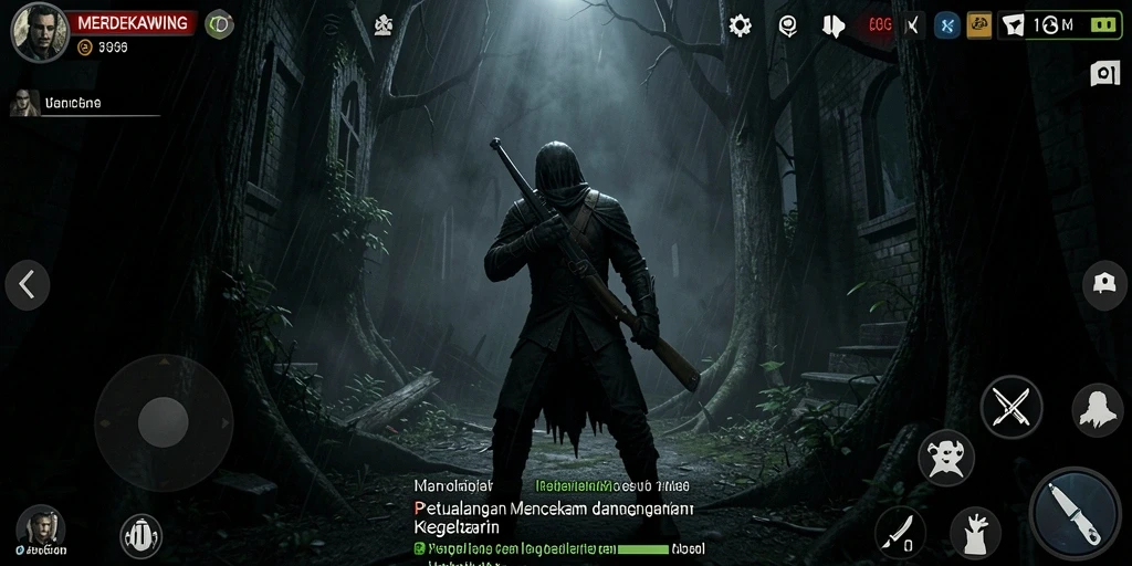 Gameplay menegangkan di dunia horor MERDEKAWING.