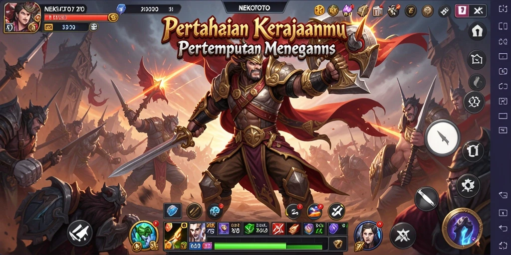 Tampilan mendebarkan permainan Tower Defense NEKOTOTO.
