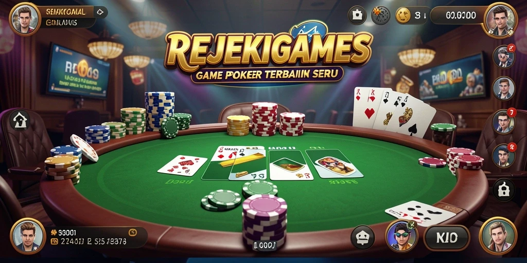 Tampilan gameplay Poker yang menarik di REJEKIGAMES.