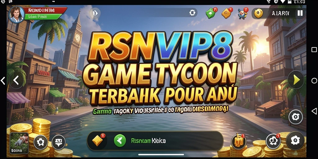 Tampilan gameplay RSNVIP8 yang menarik dan interaktif dalam menjalankan bisnis Tycoon.